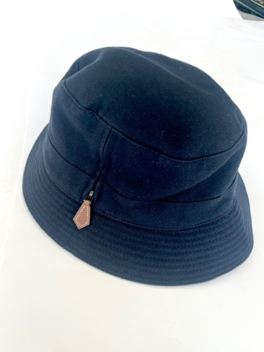Hermes Hermes Fisherman Bucket Hat Cotton Navy in size 59